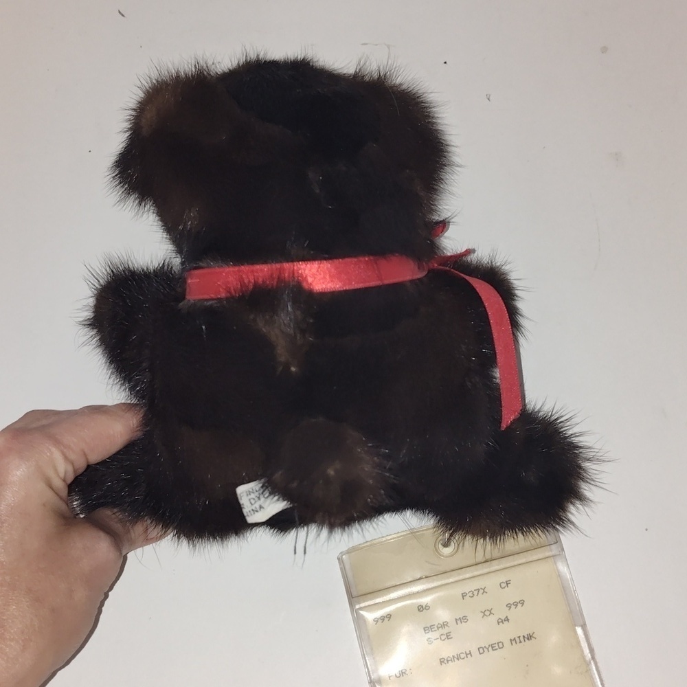 Rare Vintage Ranch Dyed Mink Teddy Bear From Lazarus With Tags Collectible - Picture 3 of 12